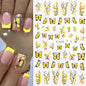 Black and White Love Flowers Line Art 3D Stickers Nail Decals Nail Art Accessories Butterfly Rose Nail Stickers Nail Sliders
