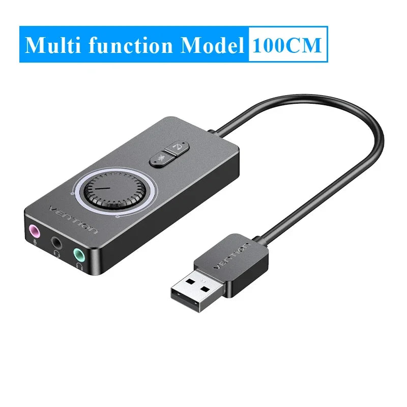 Vention USB External Sound Card USB to 3.5mm Audio Adapter USB to Earphone Microphone for Macbook Computer Laptop PS4 Sound Card