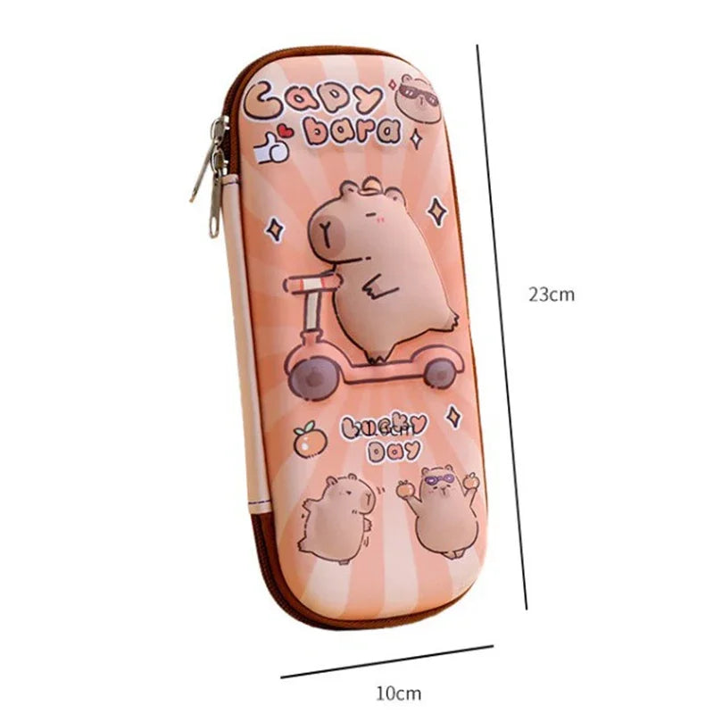 3D Capybara Pencil Case Drop Resistant Waterproof Student School Supplies Large Capacity Multifunctiona Pen Pouch Stationery