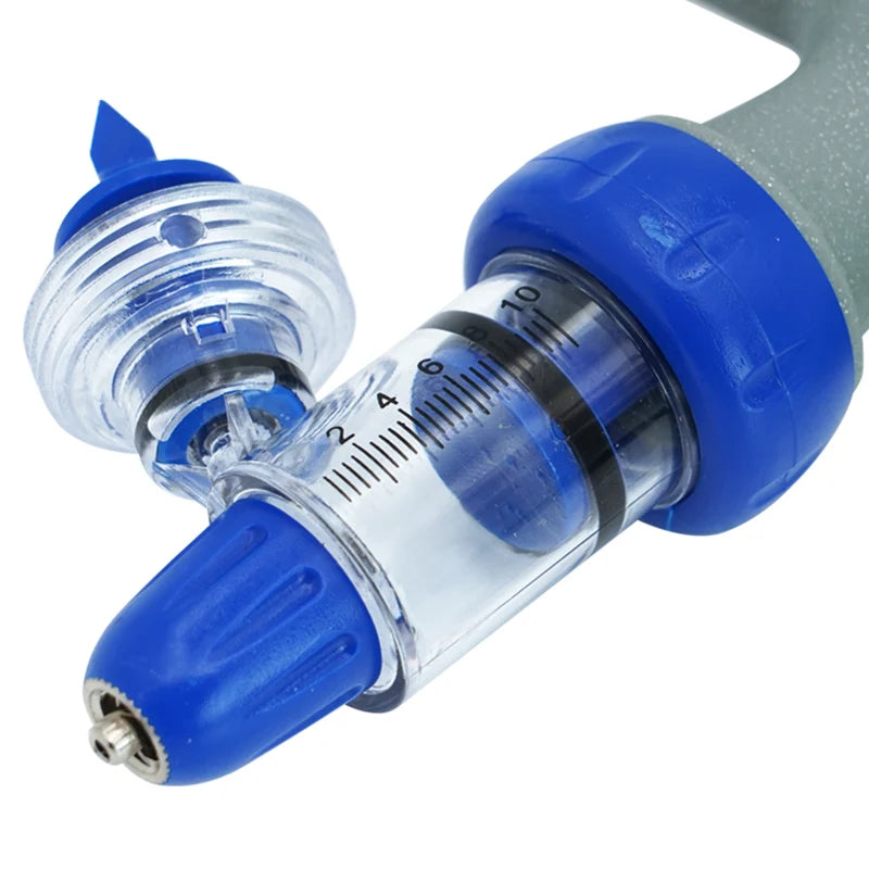 1-10Ml Automatic Veterinary Continuous Syringe / 10Pcs Needles Adjustable Animal Vaccine Injection Livestock Pig Cattle Sheep