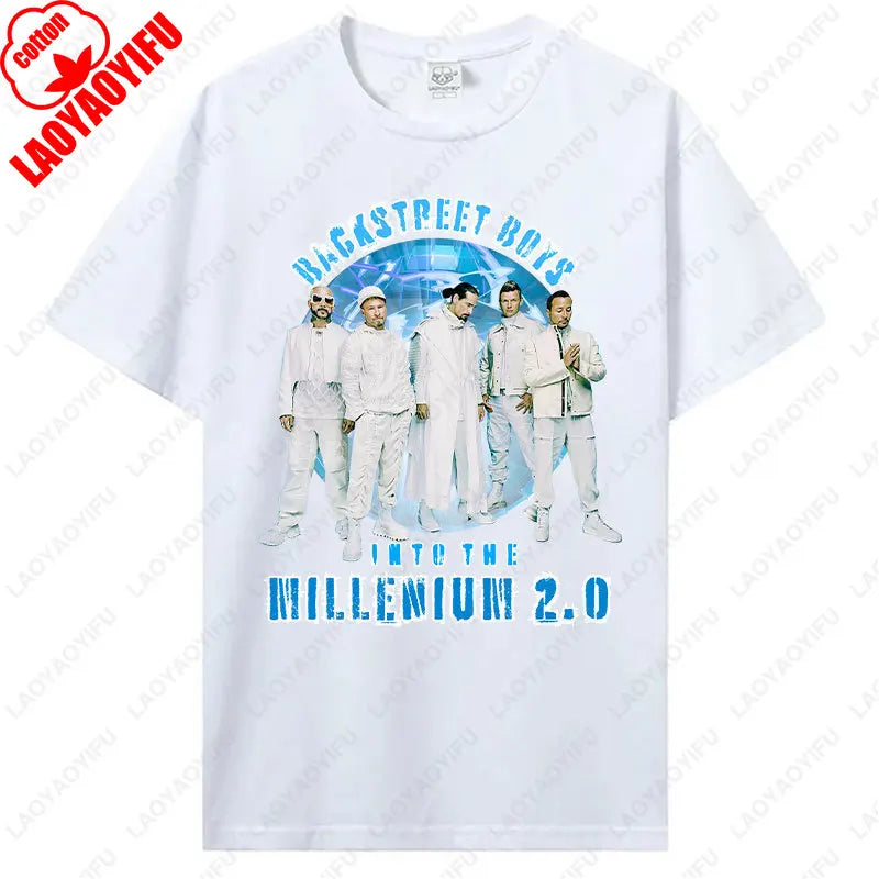 Backstreet Boys Millennium Tour Music Vintage Tshirt Men Women Hipster Popular Tops Summer Fashion Streetwear Unisex Tees Gift