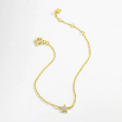 ANDYWEN 2020 New 925 Sterling Silver Gold Starry Sky Spakle Star Linked CZ Zircon Chain Bracelet Women Fine Jewelry Luxury