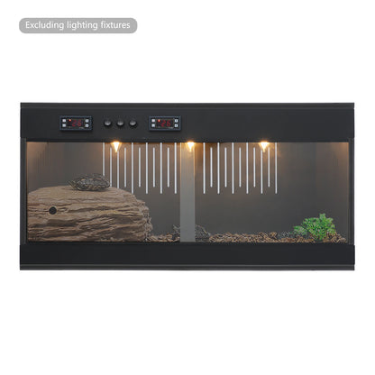 Reptile Lounge Habitat with Glass Sliding Door and Intelligent Thermostat, Reptile Breeding Box, PVC Reptile Pet Feeding Box