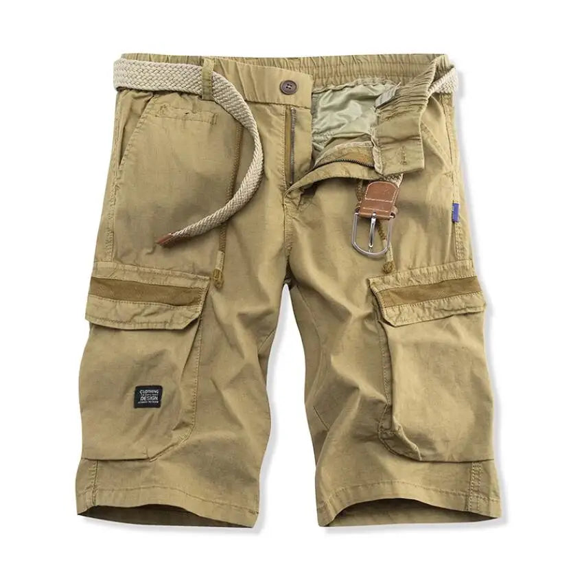 Men Summer Cargo Shorts Casual Tool Shorts High Quality Man Summer Military Multi Pocket Pants Loose Cargo Pants No belts 38