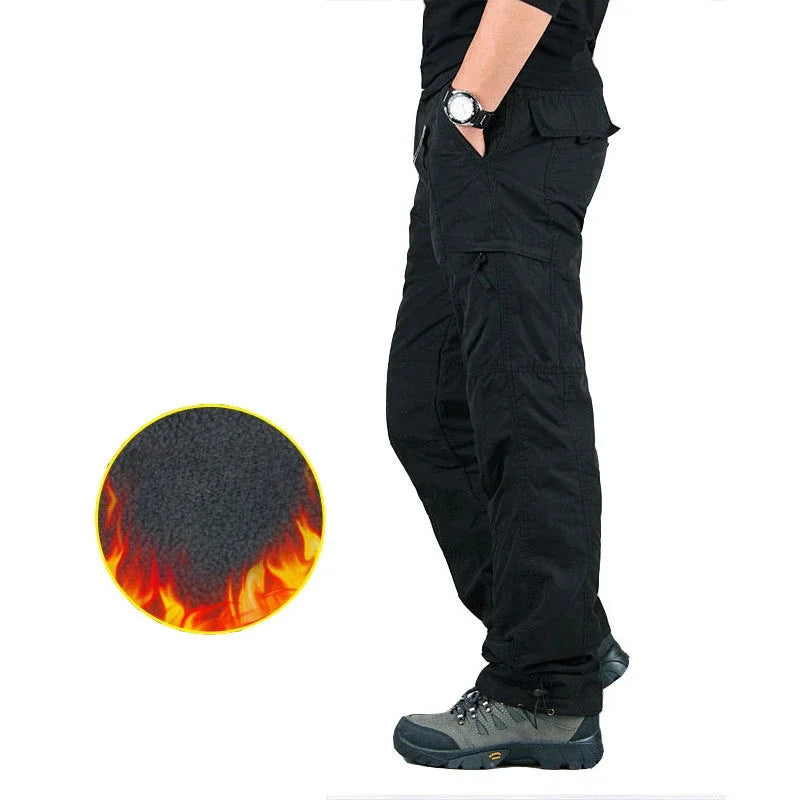 Warm Winter Fleece Pants Tactical Cargo Pants Classic Outdoor Hiking Thicken Joggers Pant Multi Pocket Trousers