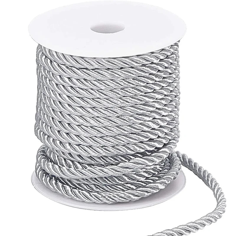5MM Twisted Cord Rope Trim Craft Decorative Polyester Rope Handmade Cording for Sewing Crafts Upholstery Home Decor 5m