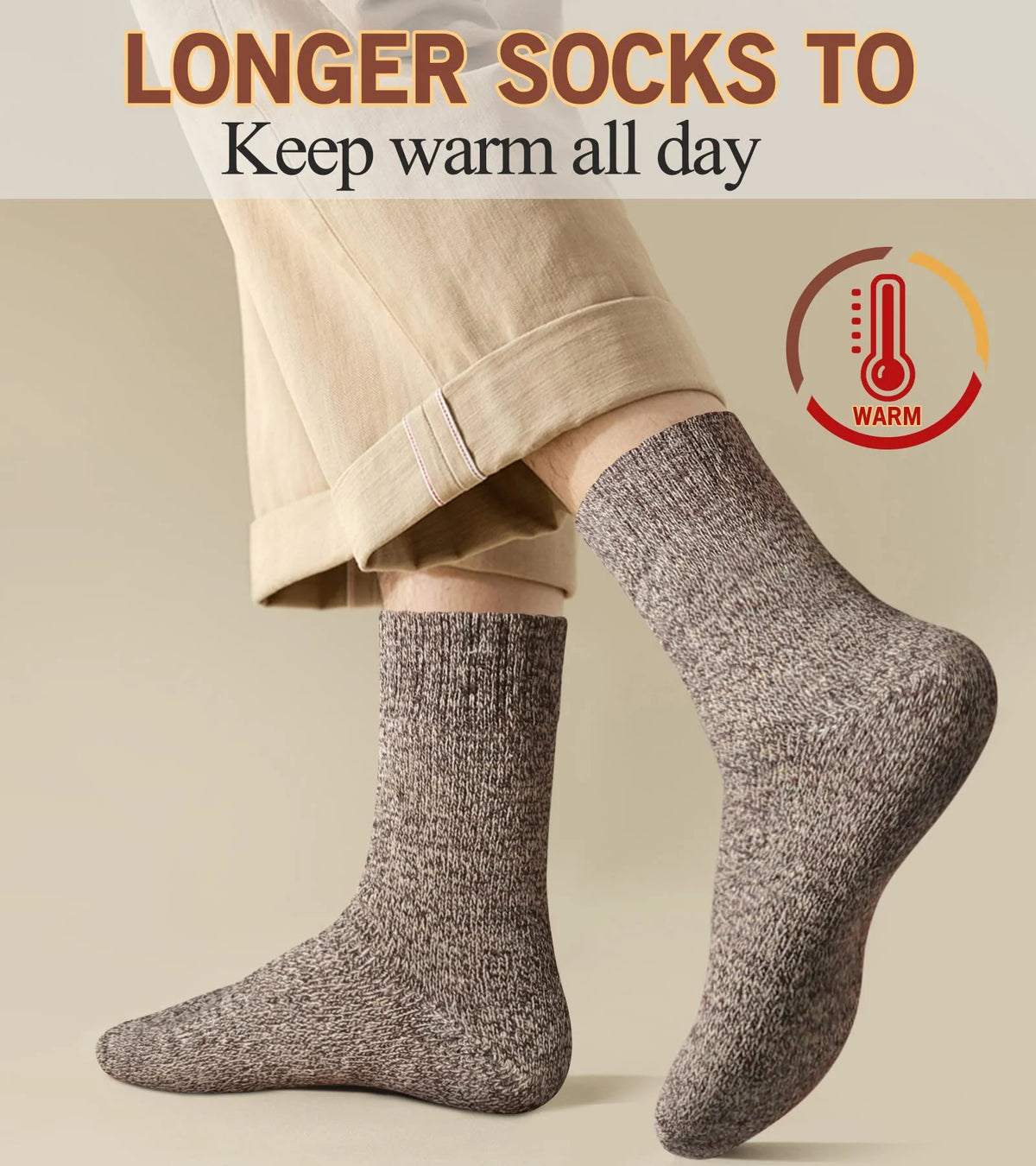 5 Pairs Winter Warm Men’s Socks Thick Male Women Socks Super Thicker Solid Socks Winter Socks Against Cold Snow Terry Socks
