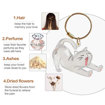 2x3x6cm Pet Hair Keychain Holder, Portable Cat Dog F ur Pendant For Bag, Keepsake Key Ring For Backpack Purse Wallet, Cute Gift