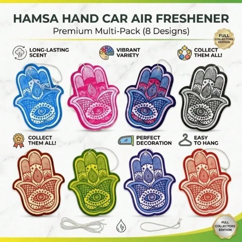 Hamsa Hand Pattern Hanging Car Air Freshener Assorted Fragrance Paper Scent Cards 5‑40 Pcs