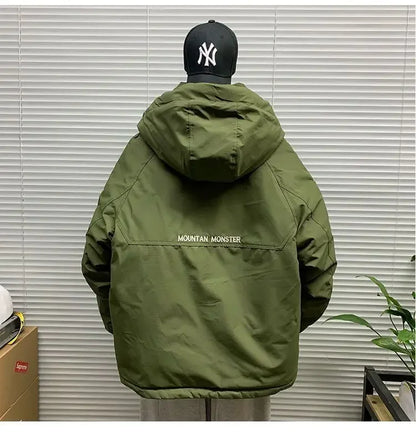 Luxury High-end Down Jackets Men Winter Warm Cargo Coat White Duck Down Coat Windproof Pockets Hooded Thick Parkas Canada
