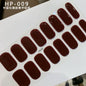 16Tips UV Semi-Cured Gel Nail Wraps Sticker 5D Pure Color Full Cover UV Lamp Gel Sticker Long-Lasting Nail Extension Patch Strip