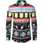 2026 Merry Christmas Lapel Blouse Funny Santa Claus Cosplay Graphic Long Sleeve Shirts For Men Clothes Bachelor Party Fake Suit