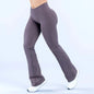 WAREBALL Women Gym Wide-leg Trousers Fitness Sport Pants V Waist Squat Proof Energy Athletic Active Pilates Flared Pants