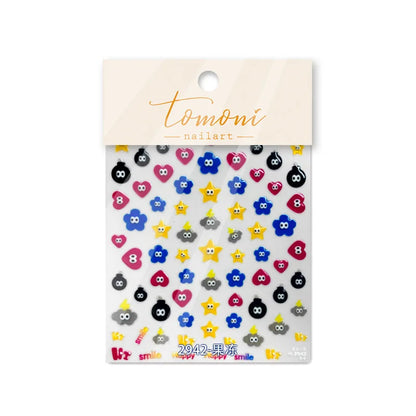 Line Flower Powder Blusher Love Heart High Quality Jelly Series Adhesive Nail Sticker Nail Art Decoration Decals Design T-2830