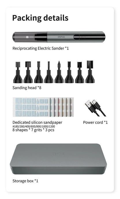 【DSPIAE ES-A PRO】Upgraded "Illusive Shadow" Reciprocating Electric Sander for Assembly Model Hobby Grinding Pen Craft Tool Kit