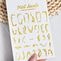 3D Metal Silver Flame Nails Stickers Gold Bronzing Stripe Lines Sliders Design Manicure French Nail Art Decoration Decal #Y2K