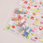 Lovely Red Fruit Strawberry Cherry Bowknot Love Heart Star Silk Ribbon 5D Nail Art Stickers Chic Self Adhesive Manicure Decal