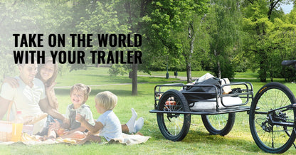 SucceBuy 275 lbs Bike Cargo Trailer Bicycle Wagon Cart Foldable Compact Storage with Universal Hitch 20" Wheels fits Most Bike