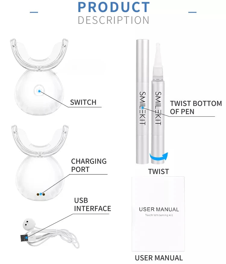 Beauty Teeth Set Light Wireless Charging Set Cleansing Set Light Beauty Teeth Light Teeth Whitening Oral Dentistry Dental Tools