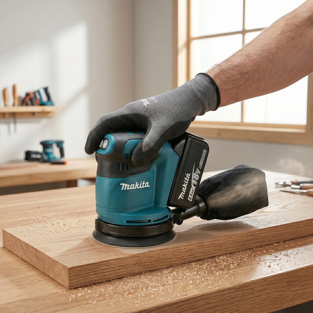 Original Makita DBO180Z 18V Cordless Random Orbital Sander for Woodworking Putty Polishing DIY and Professional Use Bare Tool