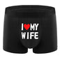 2024 New Style Men Underwear Black Color Men Boxer Fashion Personalized Printing I Love My Wife Soft Breathable Men Underpant