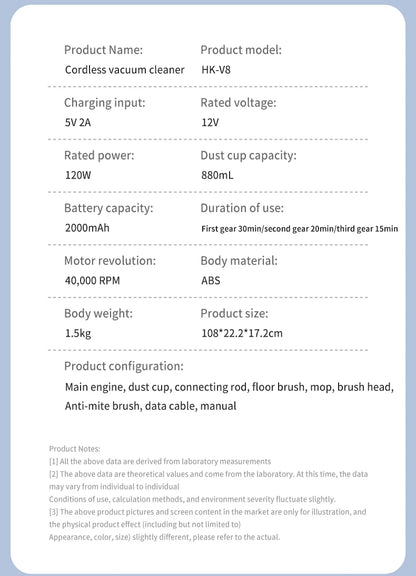 Handheld Cordless Vacuum Cleaner, 18Kpa 55Mins Smart Stick Vac with Tangle-Resistant Design Hard Floor Carpets Pet Hair