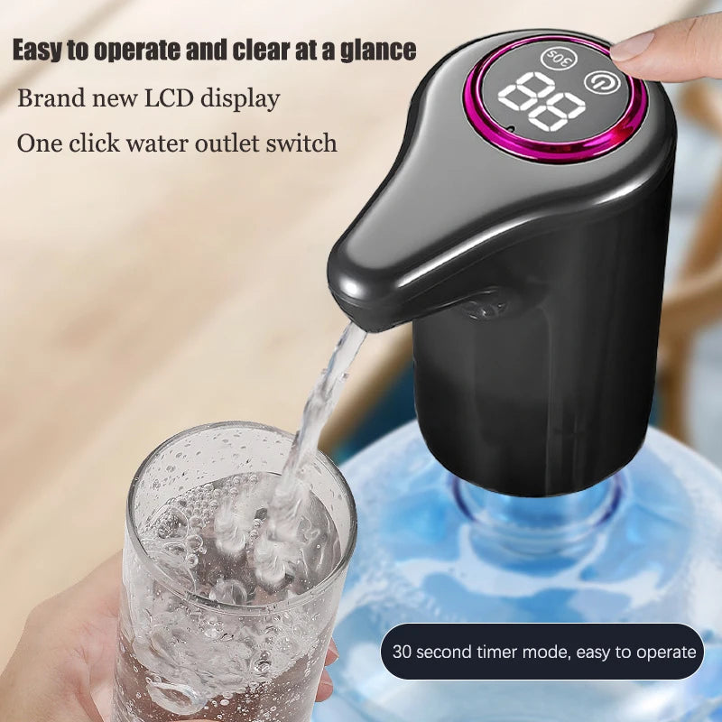 Electric Water Pump, Automatic Intelligent Household Bottled Purified Water Dispenser, USB Charging, Wireless Water Pump