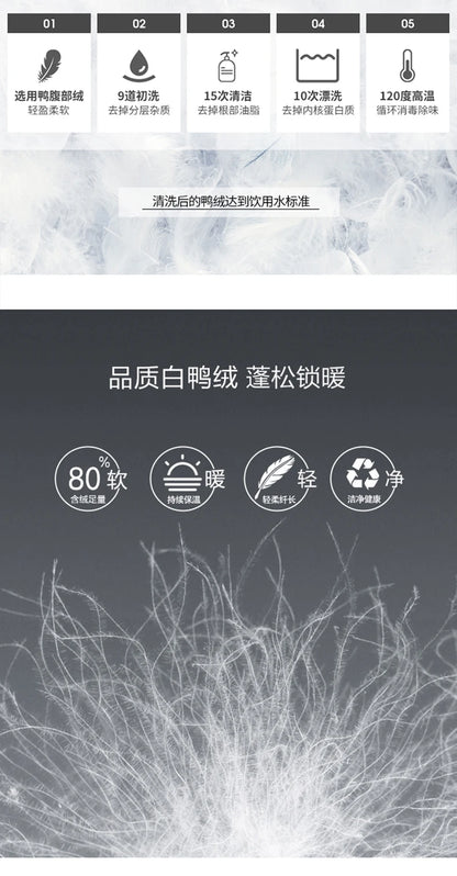 80%  White Duck Down Coat 2024 Trendy Fashion Winter Stand Collar Warm Sport Jacket Men's Thermal Thick Outwear