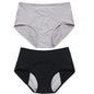 2pcs Women's Physiological Briefs Girl Menstrual Panties Ladies Period Leak Proof Panty Mid Waist Ice Silk Underwear