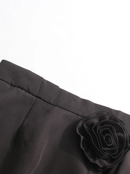 CHICEVER Elegant Spliced Asymmetrical Ruffles Skirts for Women High Waist Patchwork Appliques Pleated Long Skirt Female Spring