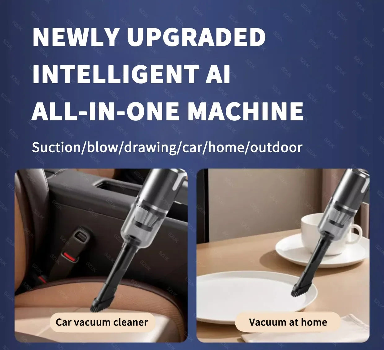 SZUK 148000PA Car Vacuum Cleaner Strong Suction Cordless Handheld Cleaning Machine Wireless Mini Portable Vacuum Cleaner for Car