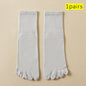 Hot Sale Men's Cotton Toe Socks Moisture-Wicking Odor Control Seamless Toe Design Long Crew Socks for Sports Daily Wear