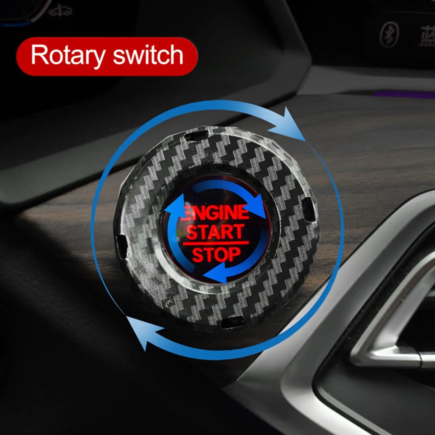 For One Button Start Stop Car Decorative Ring Cover Knob Style Decorative Cover Ignition Switchs Hiddens Protective Cover