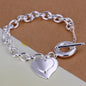 Hot 925 Sterling Silver Cute Buckle Side Chain Solid Bracelet for Women Men Charm Party Gift Wedding Fashion Jewelry