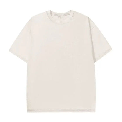 Cotton Short Sleeved T-shirt Summer Round Neck Loose and Base Shirt for Men Women Basic Tee