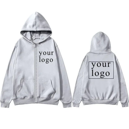 2024 New Fashion Your Own Design Brand Logo/Picture Personalized Custom Anywhere Men Women DIY Zipper cardigan hoodie
