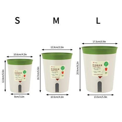 Self Watering Plant Pots Plastic Flowerpot Planter with Drainage Holes Hydroponics Flower Pot Plastic Lazy Automatic Plants Pot