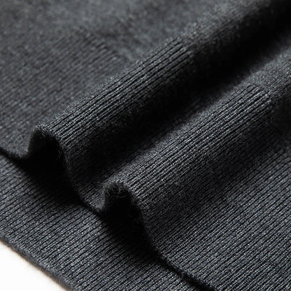 Men's V-Neck Basic Solid Color Sweatshirt Warm Autumn Knitted Oversize Pullover Elastic round Neck Sweater for Casual Wear