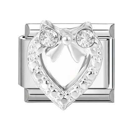 Zircon Star Heart Bow Moon Cherry Moon Italian Charm Links Fit 9mm Stainless Steel Bracelet Women Jewelry DIY Making Gifts