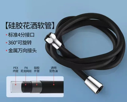New 1.5/2/3M Silicone Shower Head Hose Flexible Anti-Winding Pipe High Pressure Powerful Shower Tube Bathroom Faucte Accessories