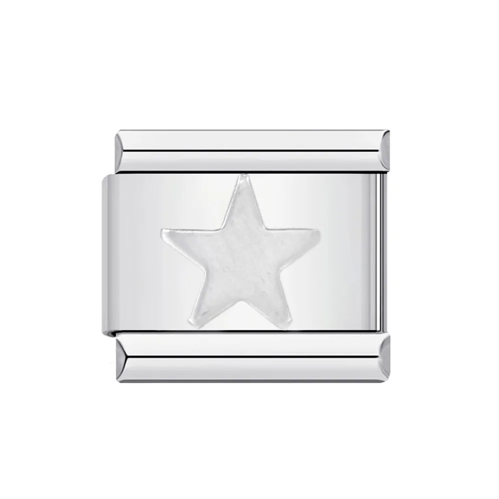 26 English A-Z Letter Name Custom 9mm Link Charms Silver Color Italian Stainless Steel Bracelet DIY Jewelry Making Hand Chain