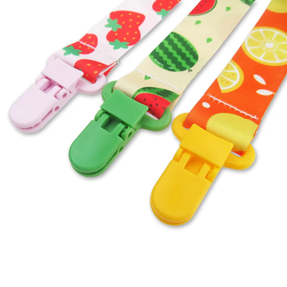 Chain Baby Pacifier Dummy Clip 3 Pcs/Set Personalized Pacifier Clip Nipple Holder for Baby Cartoon Print Child Pacifier Clips