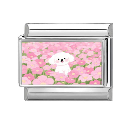 Y2K Series Heart Flowers Cherry Ball Butterfly Italian Charm Links Fit 9mm Stainless Steel Bracelet DIY Making Jewelry Gifts