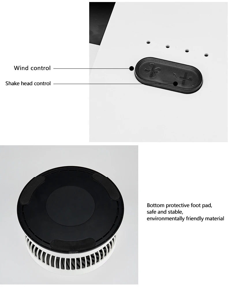 Portable Oscillating Standing Fan with Remote Controller Foldable Desk Fan Rechargeable Battery Powered Pedestal Fan for Camping