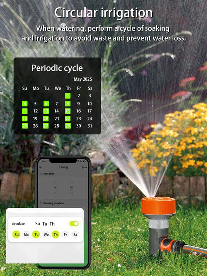 3 Zone Water Timer with, Tuya Wifi+RF433, Featuring IPX5 Waterproof, Rain Delay, Intelligent Irrigation, Suitable for the Garden