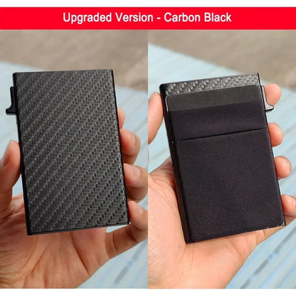 Unisex Anti Rfid Blocking Protected ID Credit Magic Card Holder Men Thin Slim Minimalist Smart Wallets Metal ID Cardholer Case