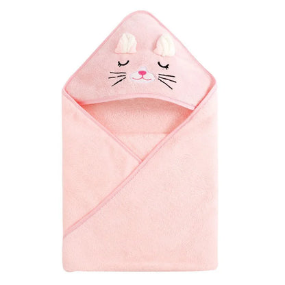 Toddler Bathrobe Infant Bath Towel Boy Girl Blankets Swaddle With Hood Cartoon Coral Fleece Towel Blanket Newborn Kids Bedding