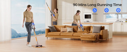 90 Minut Laresar V7S 75000PA 650W Cordless Vacuum Cleaner Handheld Long Runtime Removable Battery Smart Display Home Appliance