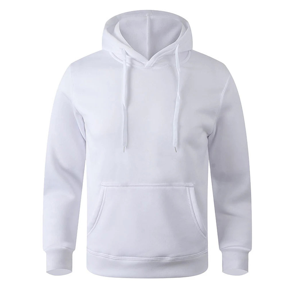 Men's and Women's Warm Sweatshirt Casual Solid Color Streetwear Pullovers Sport Fitness Pocket Hoodies Multi Color