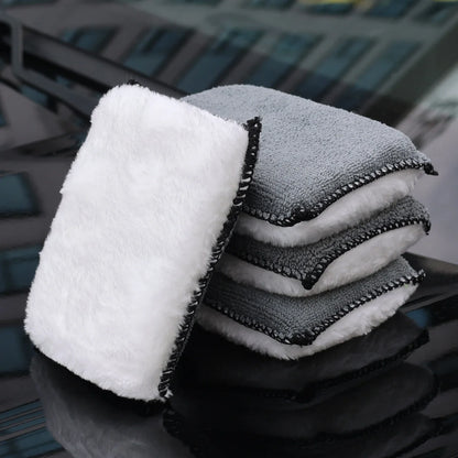 1/3/10Pcs Car Cleaning Microfiber Sponge Auto Interior Fleece Scrubbing Towel for Plastic Leather Wax Sponge Car Cleaning Tools